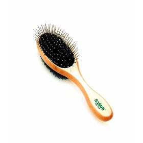 Safari Pin and Bristle Combo Dog Brush Green Medium