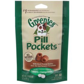 Greenies Pill Pockets Dog Treats Peanut Butter Tablet 30 Count 3.2 oz