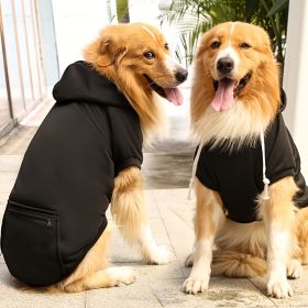 Pet Hoodie For Small Medium Large Dogs; Soft Fleece Dog Clothes With Hat & Pocket; Pet Winter Apparel (Color: Black)