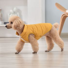 Pet Dog Fluffy Coat; Pet Life Sporty Lightweight Folding Dog Coat For Winter; Warm Dog Sweater (Color: Yellow)